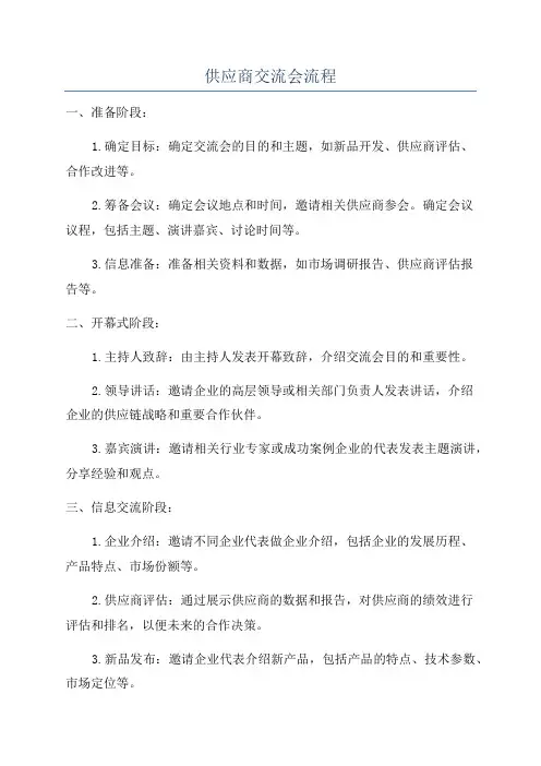 供应商交流会流程