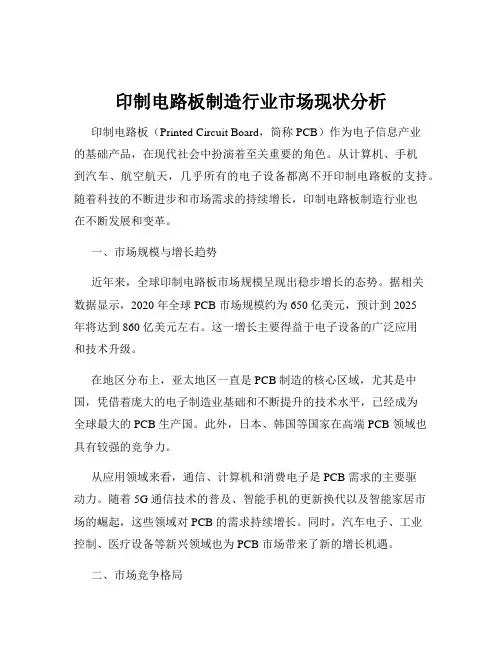 印制电路板制造行业市场现状分析