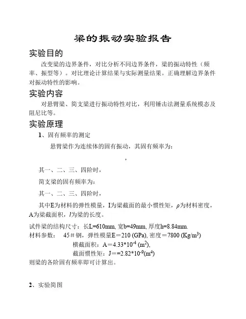 梁的振动实验报告