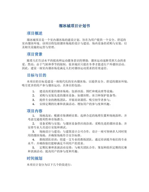 溜冰城项目计划书