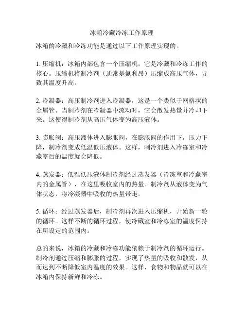 冰箱冷藏冷冻工作原理