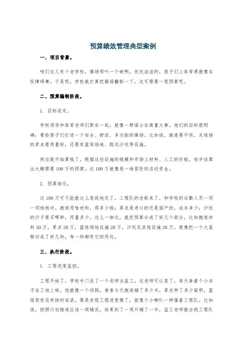 预算绩效管理典型案例