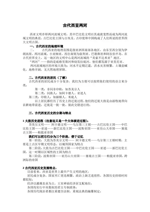 古代西亚 学习笔记