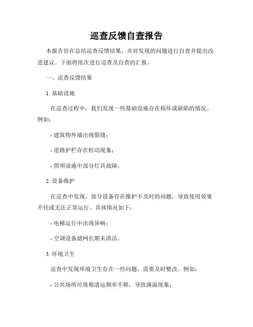 巡查反馈自查报告