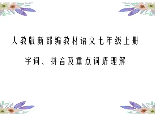 精华一    新部编人教版七上字音、字形梳理