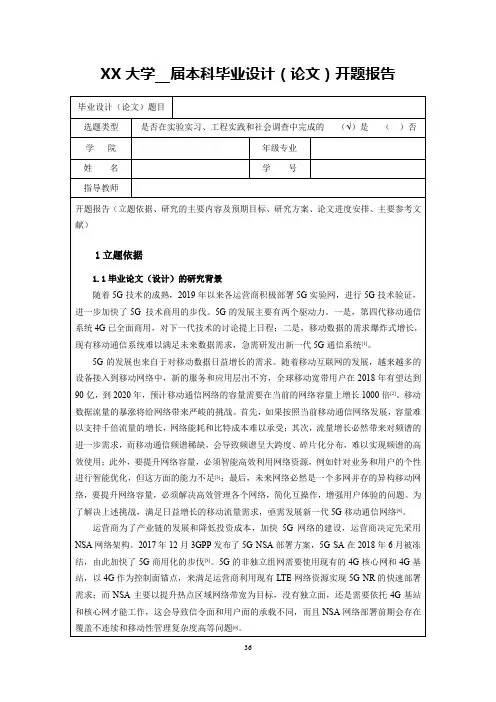 通信、电子专业通用开题报告参考