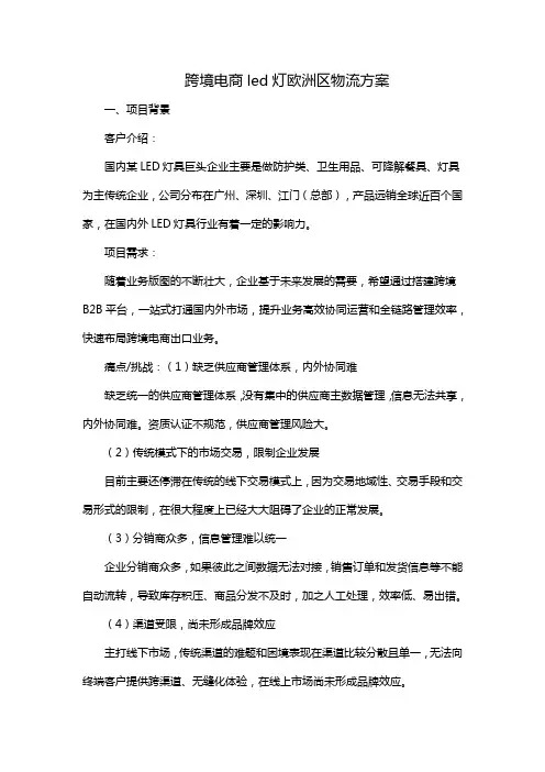 跨境电商led灯欧洲区物流方案