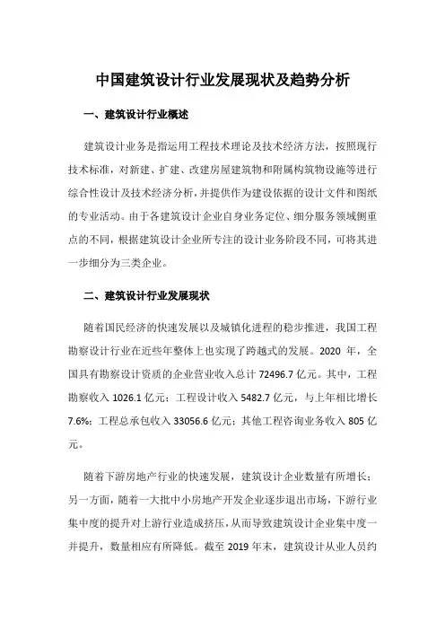 中国建筑设计行业发展现状及趋势分析