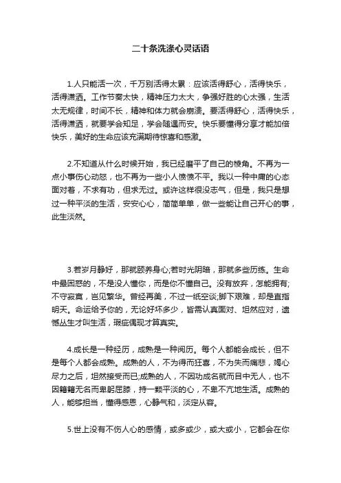 二十条洗涤心灵话语