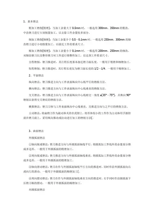 锉削方法介绍