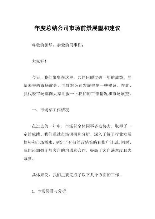 年度总结公司市场前景展望和建议