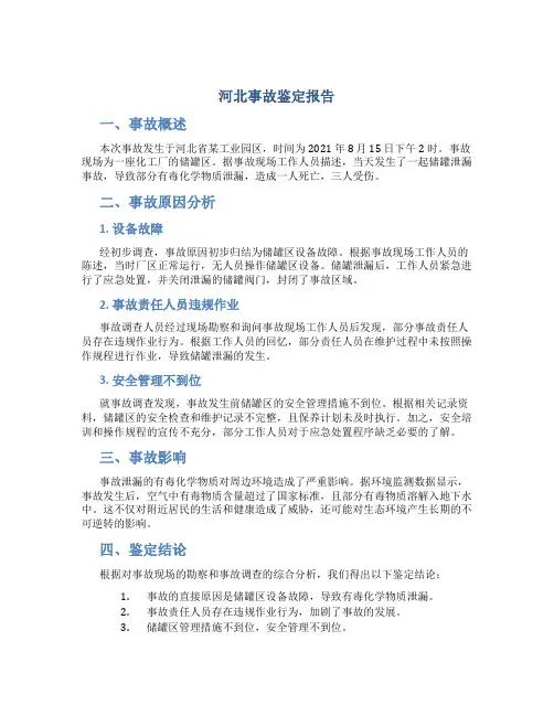 河北事故鉴定报告