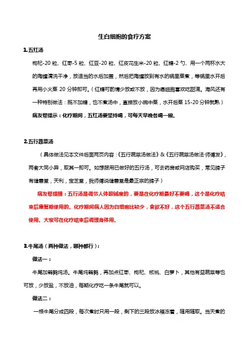 几十种提升白细胞的食疗档案