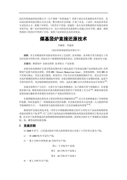 煤基竖炉直接还原技术
