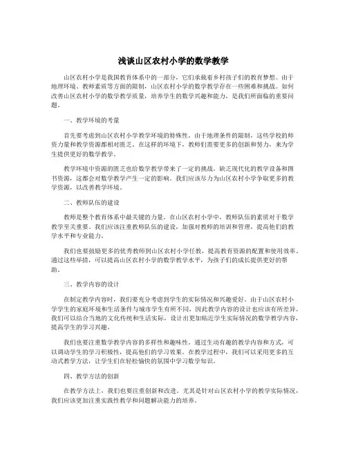 浅谈山区农村小学的数学教学