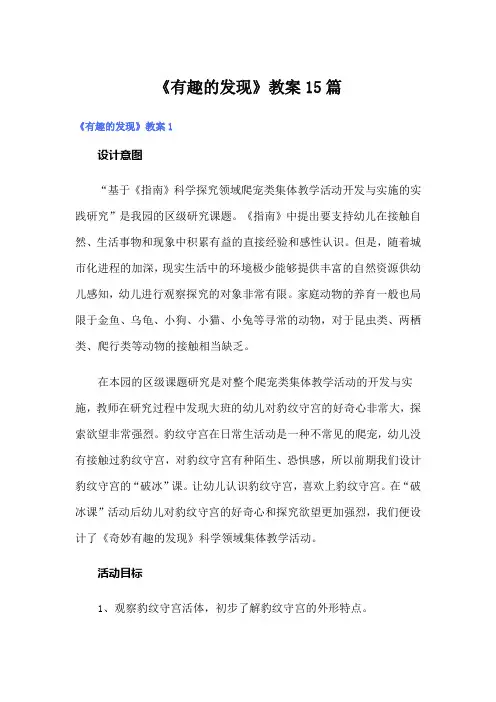 《有趣的发现》教案15篇