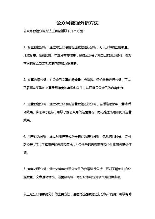 公众号数据分析方法