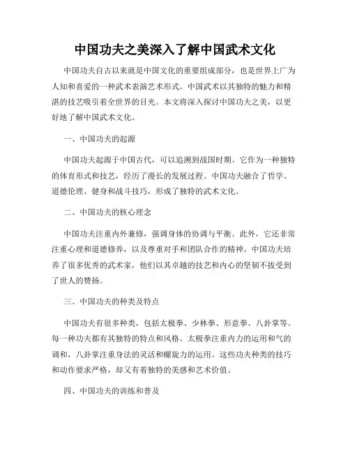 中国功夫之美深入了解中国武术文化