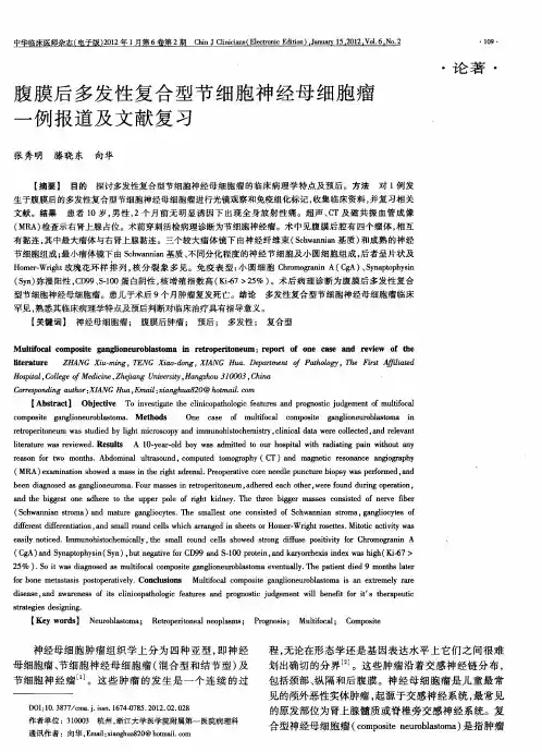 腹膜后多发性复合型节细胞神经母细胞瘤一例报道及文献复习