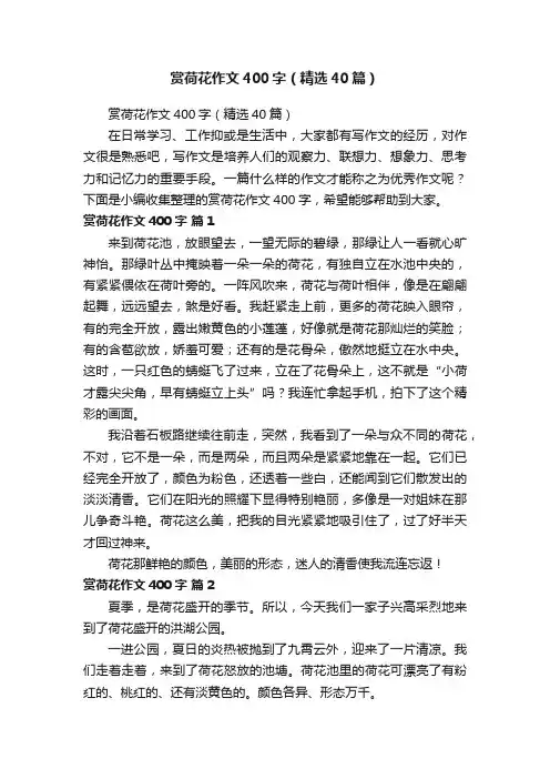 赏荷花作文400字（精选40篇）