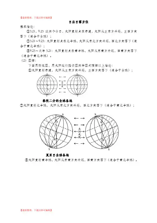日出日落方位(完整资料).doc