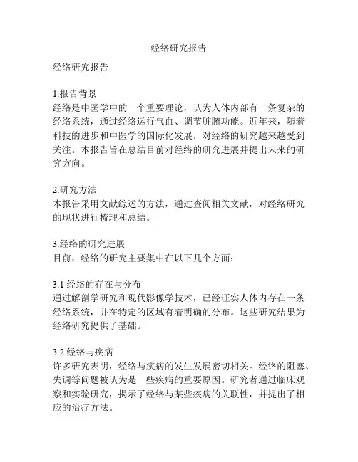 经络研究报告