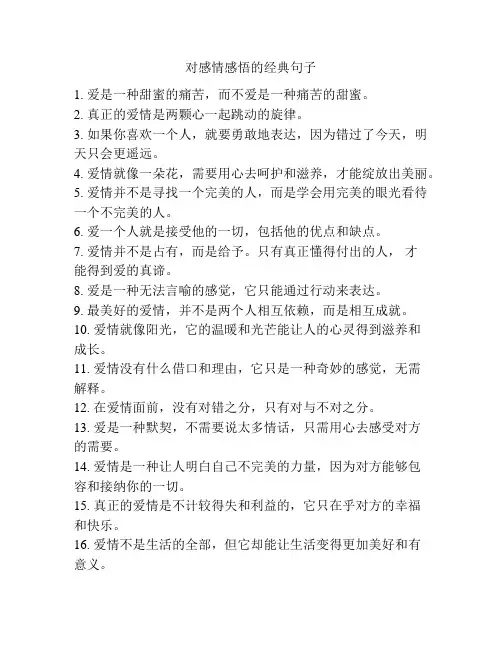 对感情感悟的经典句子