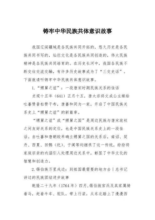 铸牢中华民族共体意识故事
