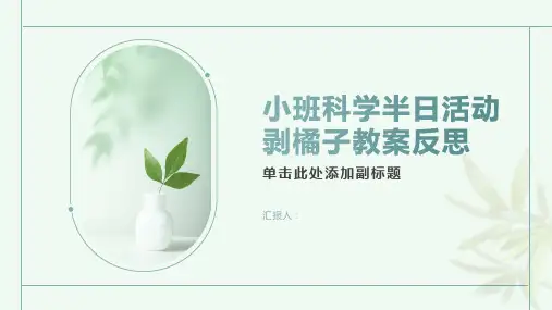 小班科学半日活动剥橘子教案反思