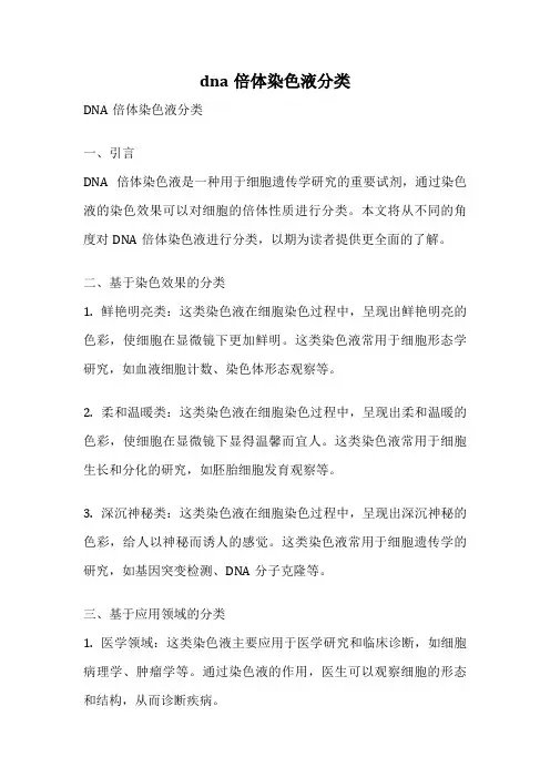 dna倍体染色液分类