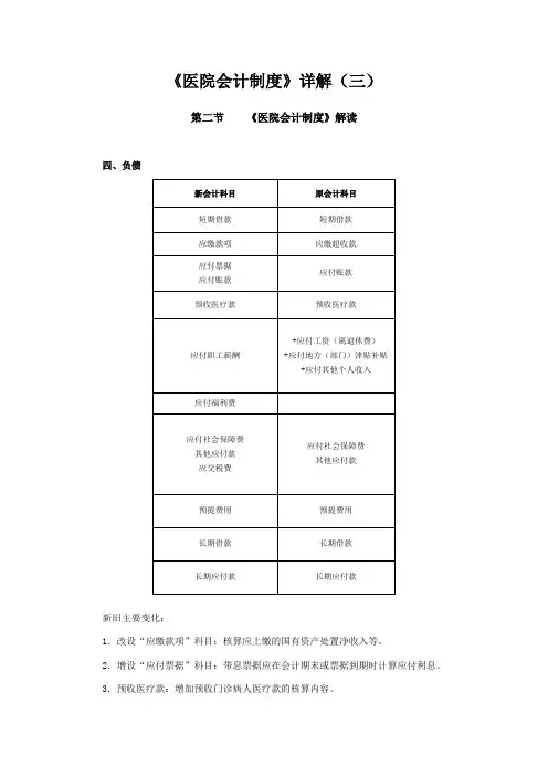 《医院会计制度》详解(三)范文