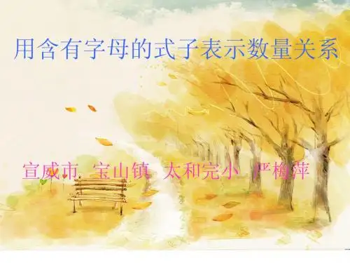 用含有字母的式子表示数量关系