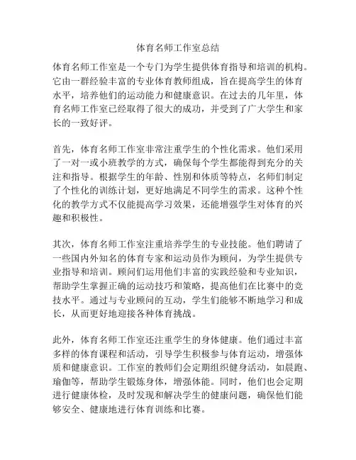 体育名师工作室总结