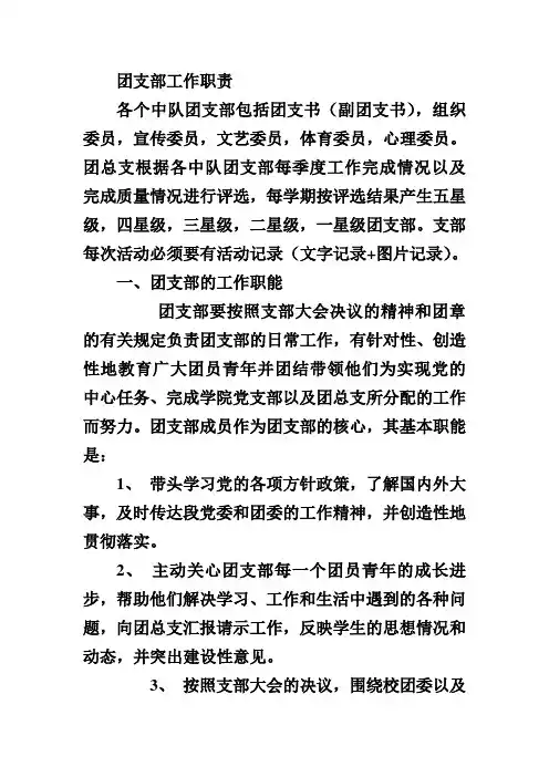 团支部工作职责