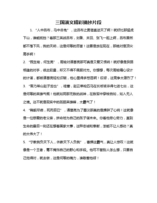 三国演义精彩摘抄片段
