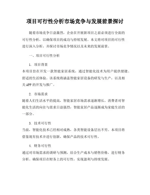 项目可行性分析市场竞争与发展前景探讨
