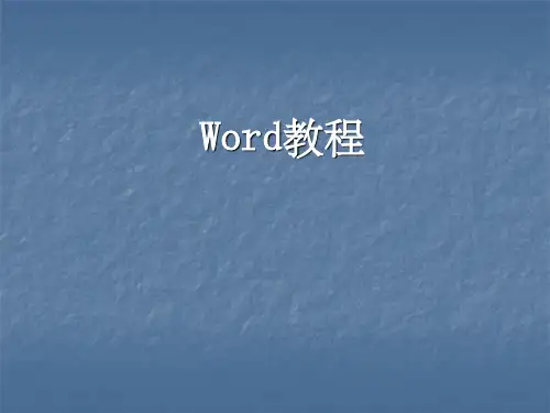 Word教程ppt课件
