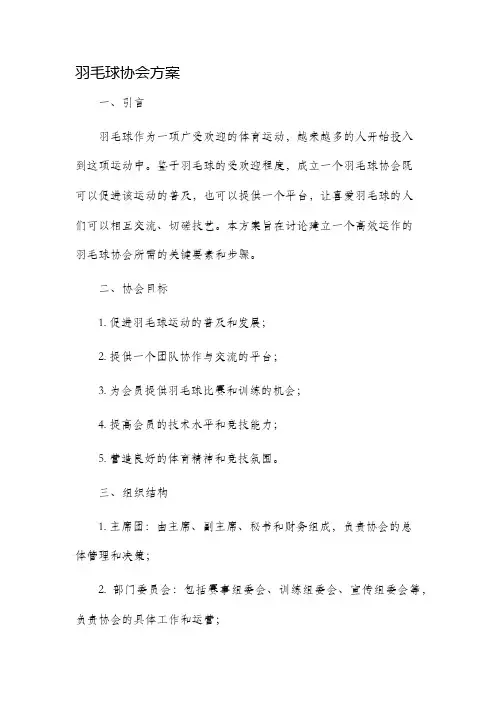 羽毛球协会方案