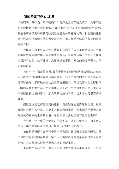 我的圣诞节作文15篇精选