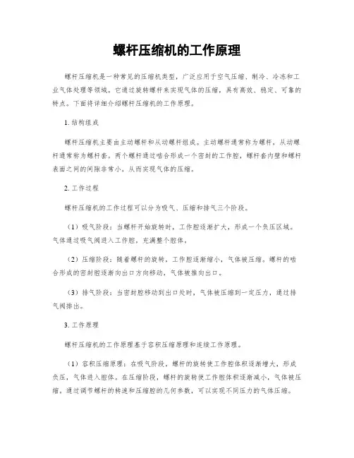 螺杆压缩机的工作原理
