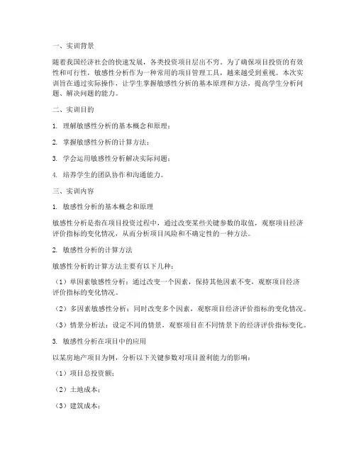 敏感性分析实训报告