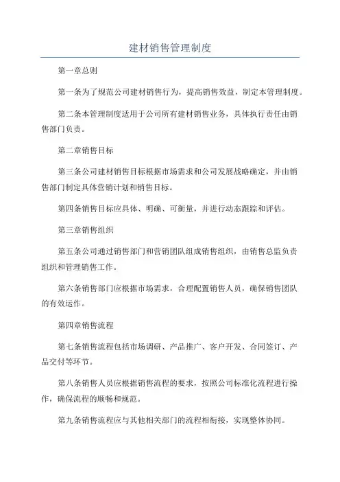 建材销售管理制度
