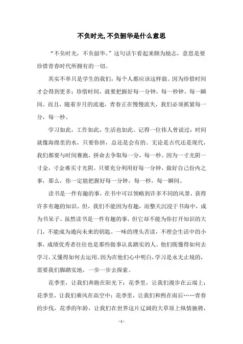 不负时光,不负韶华是什么意思