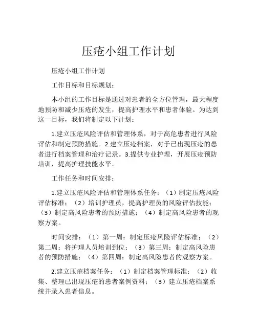 压疮小组工作计划