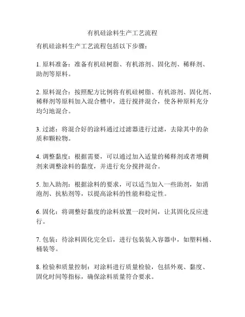 有机硅涂料生产工艺流程