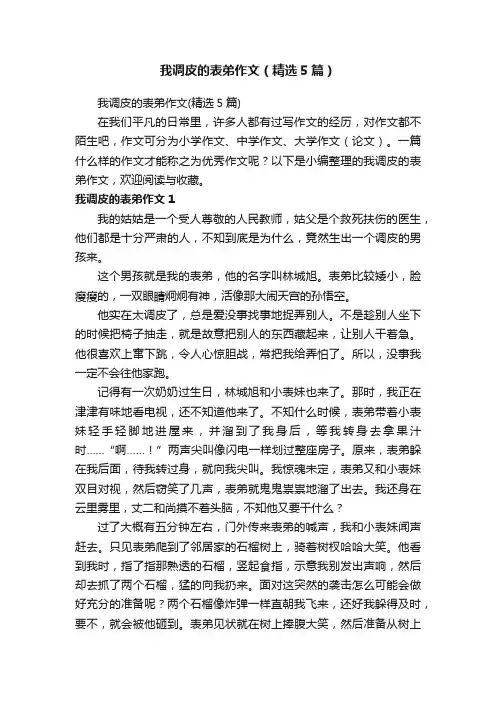 我调皮的表弟作文（精选5篇）