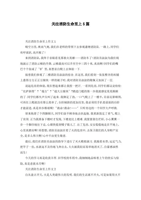 关注消防生命至上5篇