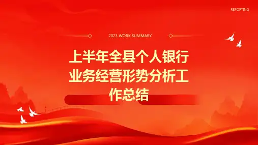 上半年全县个人银行业务经营形势分析工作总结PPT
