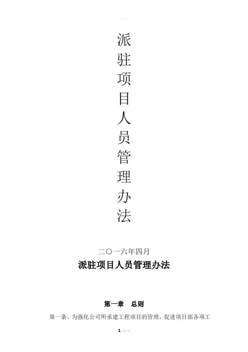 派驻项目人员管理办法