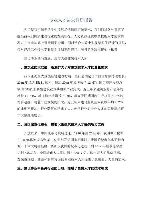 专业人才需求调研报告